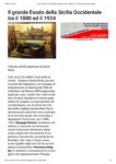 Il grande Esodo della Sicilia Occidentale tra il 1880 ed il 1924